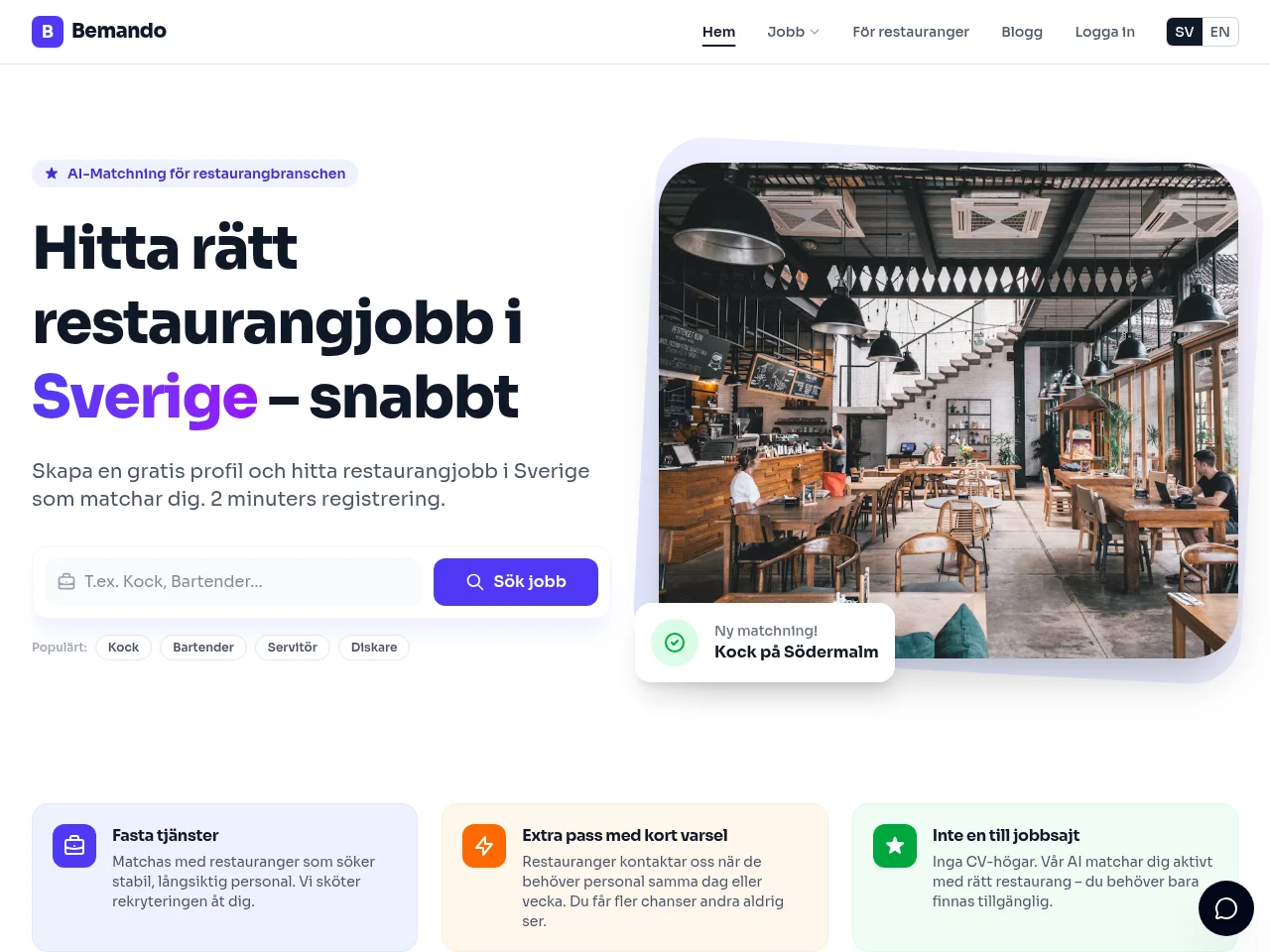 Bemando website screenshot