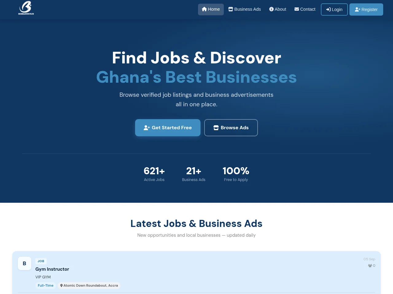 BIGBRANDS+ screenshot BIGBRANDS+ job board platform screenshot showing job search interface