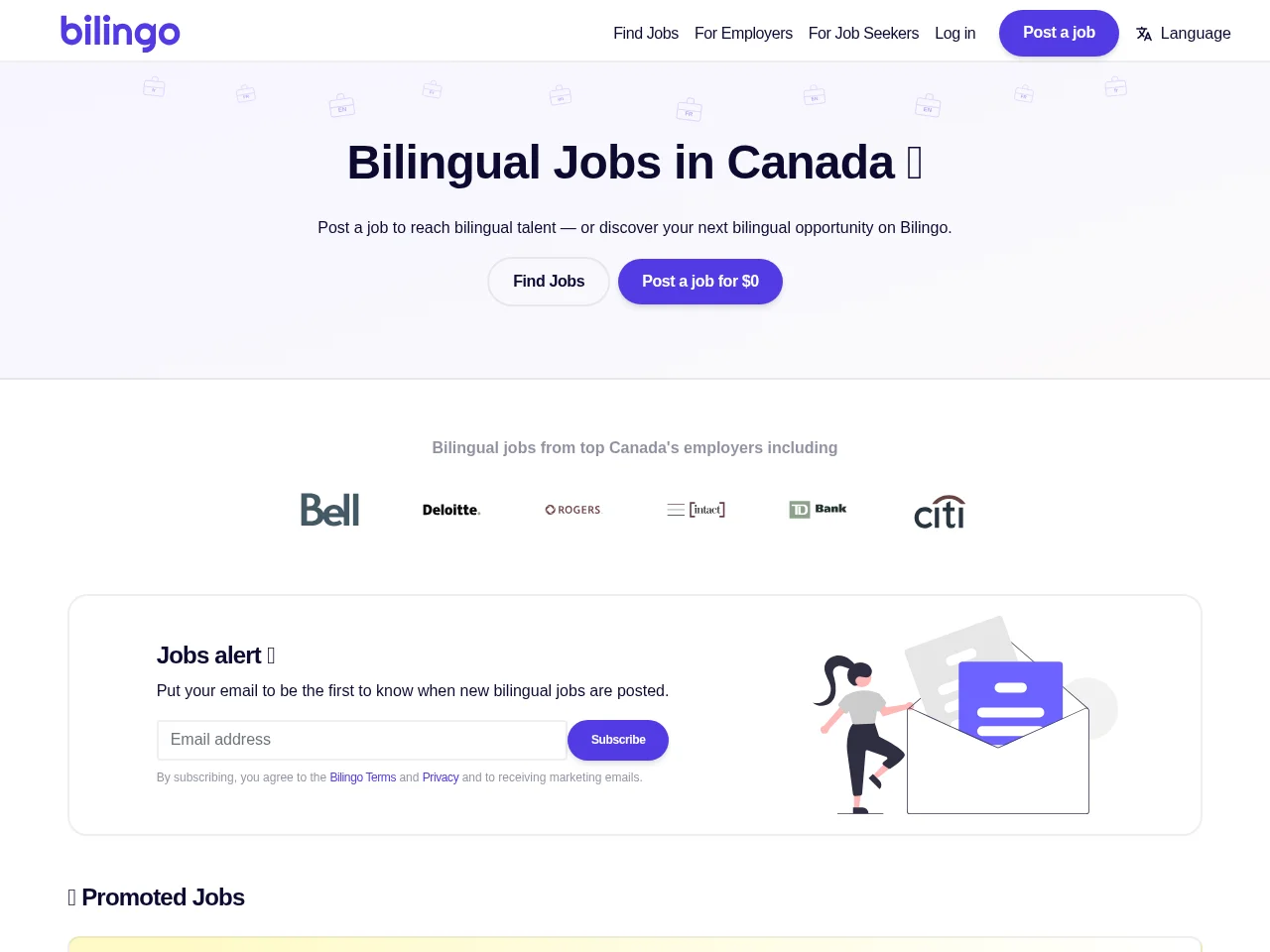 Bilingo screenshot Bilingo job board platform screenshot showing job search interface
