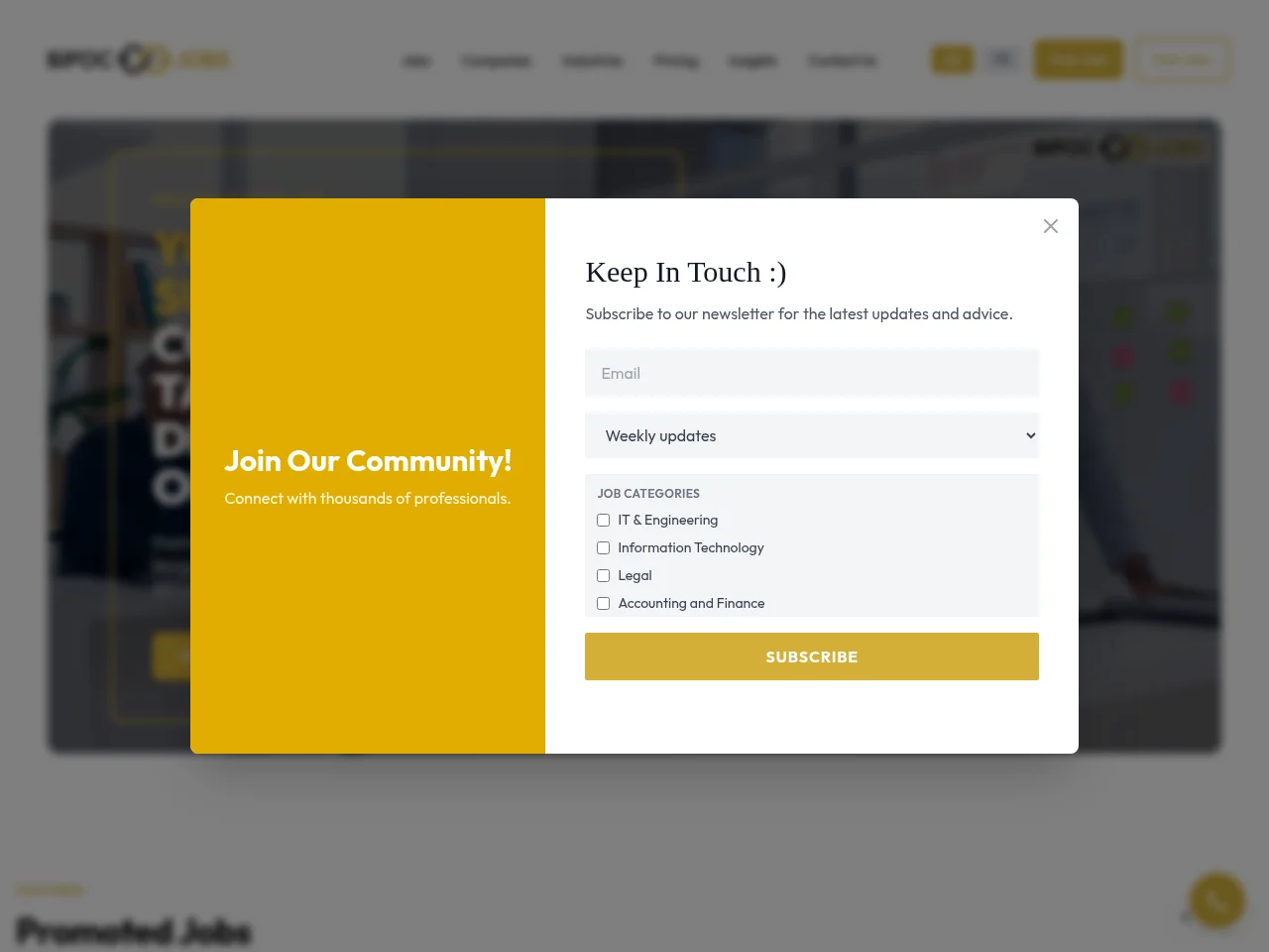 BIPOC Jobs job board platform screenshot showing job search interface