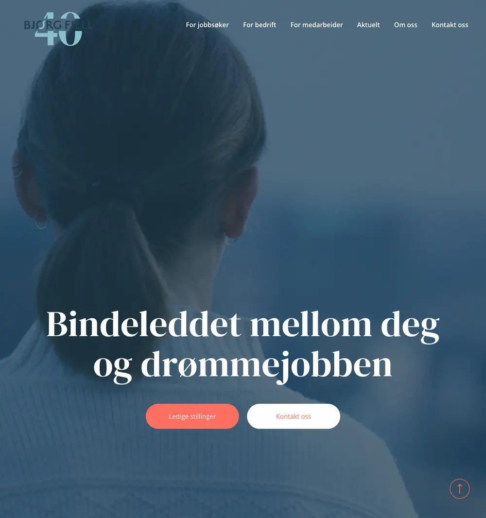 Bjørg Fjell Rekruttering job board platform screenshot showing job search interface