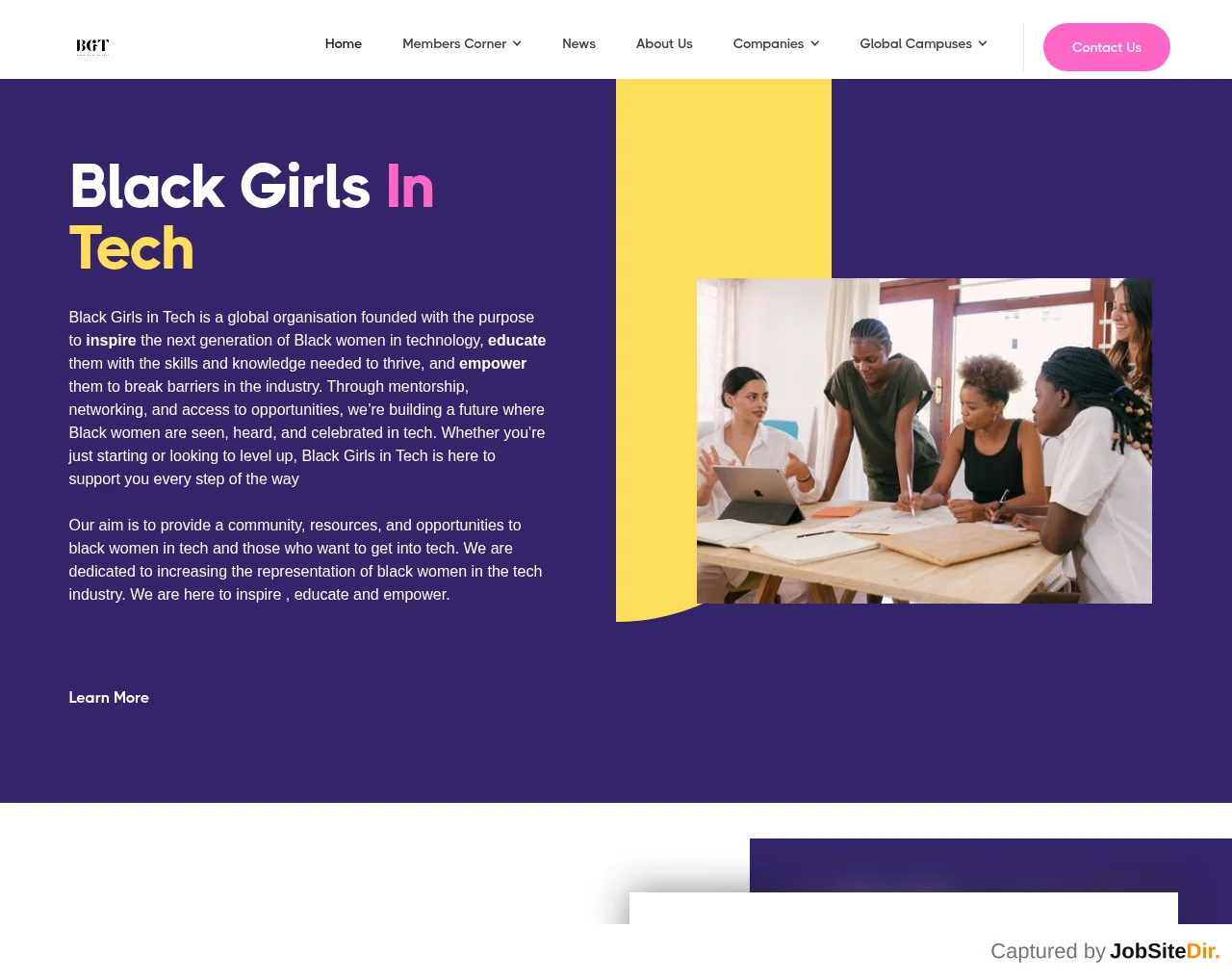 Black Girls In Tech website screenshot