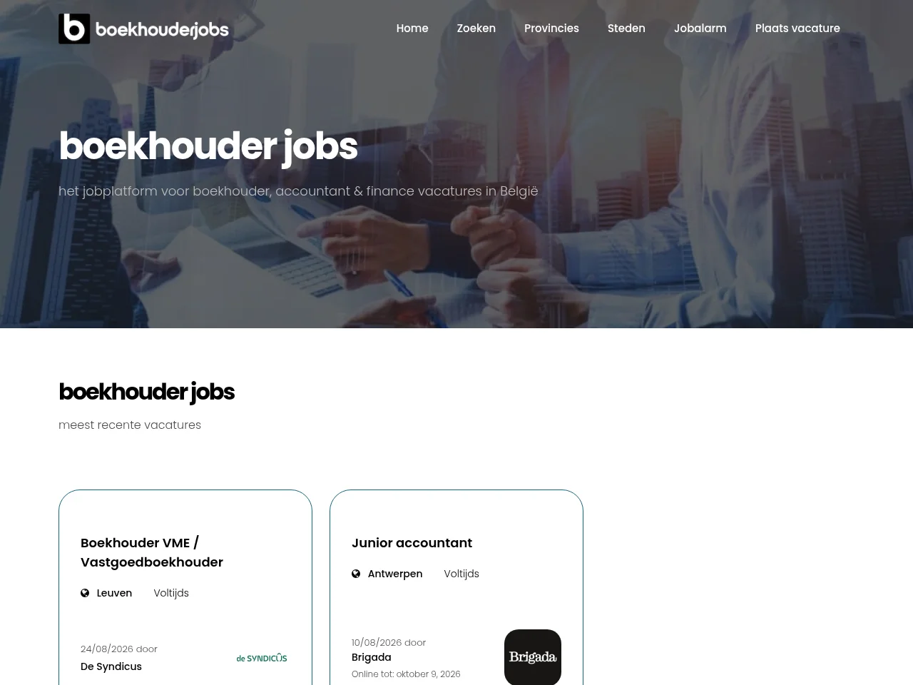 Boekhouder Jobs screenshot Boekhouder Jobs job board platform screenshot showing job search interface