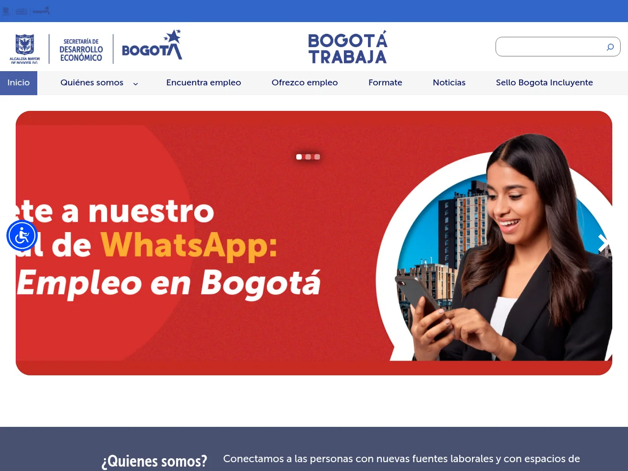 Bogotá Trabaja screenshot Bogotá Trabaja job board platform screenshot showing job search interface