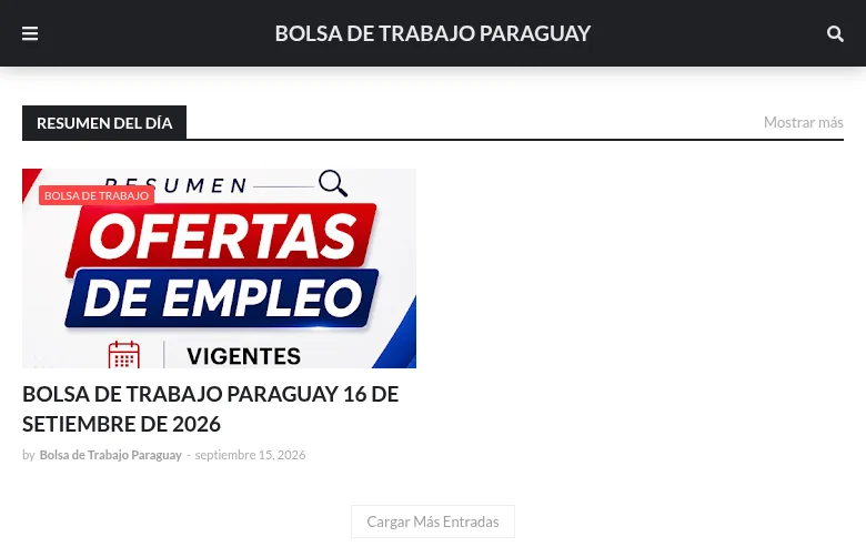 Bolsa de Trabajo Paraguay job board platform screenshot showing job search interface