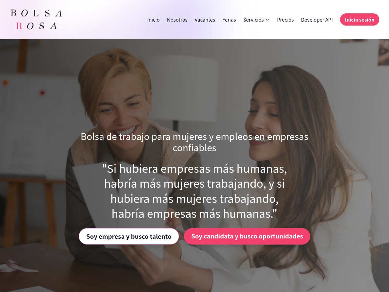 Bolsa Rosa screenshot Bolsa Rosa job board platform screenshot showing job search interface