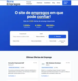 Bons Empregos platform preview