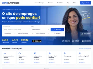 Bons Empregos platform preview Bons Empregos platform preview