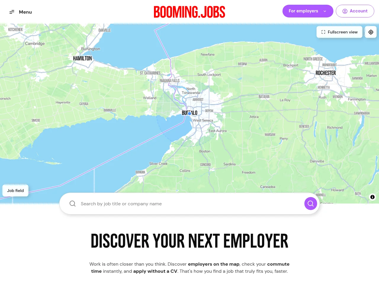 Booming Jobs screenshot Booming Jobs job board platform screenshot showing job search interface