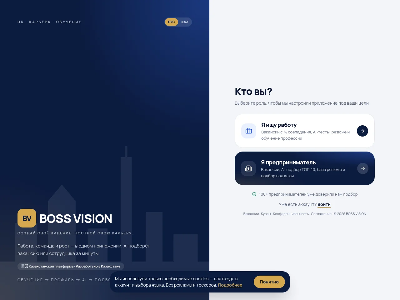 BOSS VISION website screenshot
