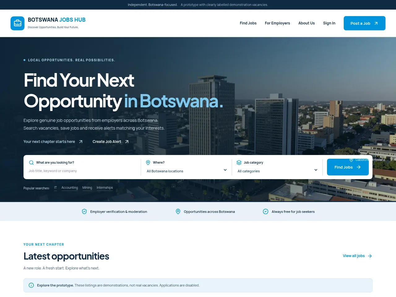 Botswana Jobs Hub screenshot Botswana Jobs Hub website screenshot
