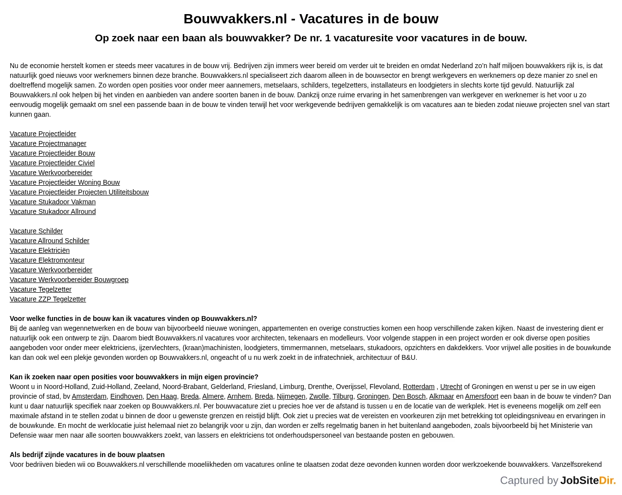 Bouwvakkers.nl website screenshot