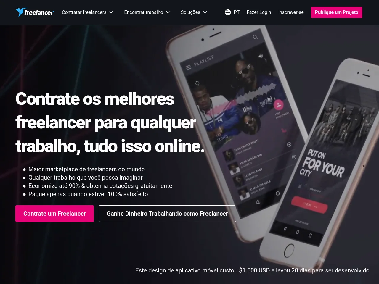 Freelancer.com website screenshot