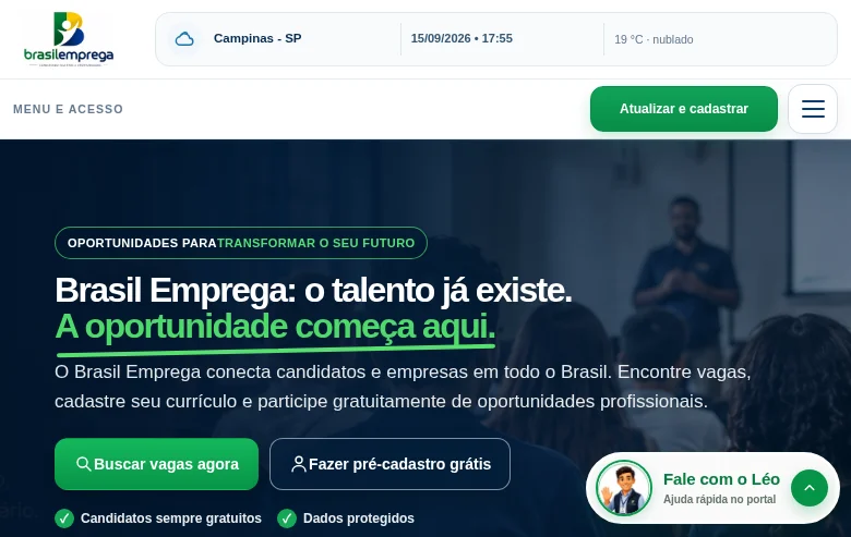 Brasil Emprega screenshot Brasil Emprega job board platform screenshot showing job search interface