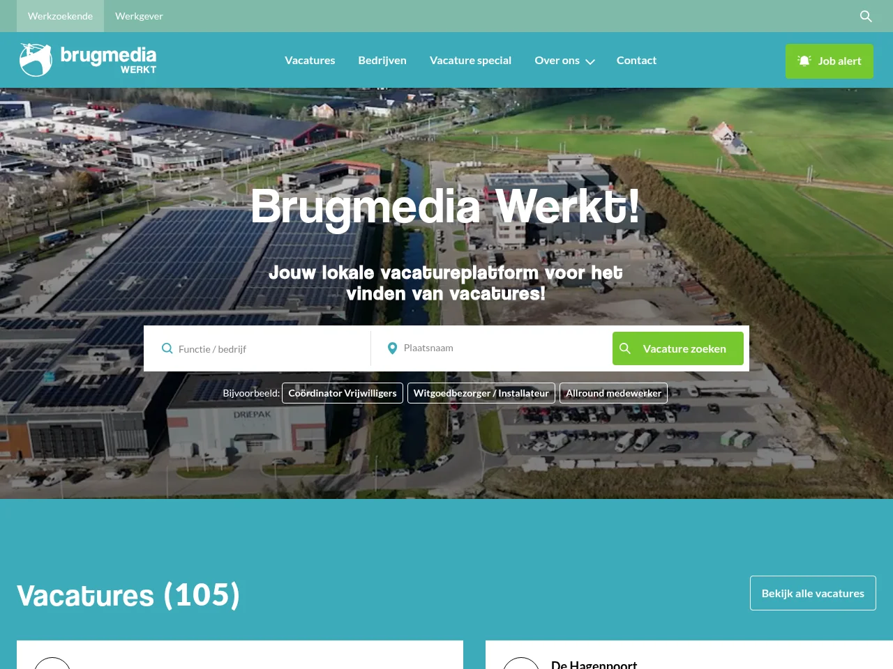 Brugmedia Werkt screenshot Brugmedia Werkt job board platform screenshot showing job search interface