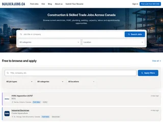 BuilderJobs.ca platform preview BuilderJobs.ca platform preview