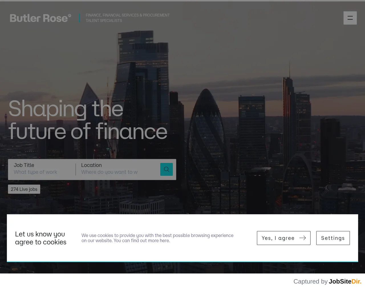 Butler Rose screenshot Butler Rose website screenshot