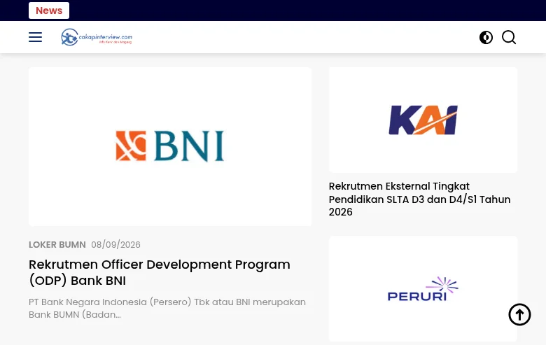 Cakap Interview job board platform screenshot showing job search interface