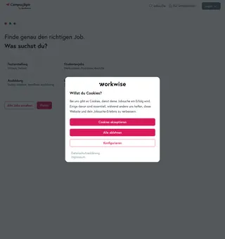 Campusjäger by Workwise platform preview