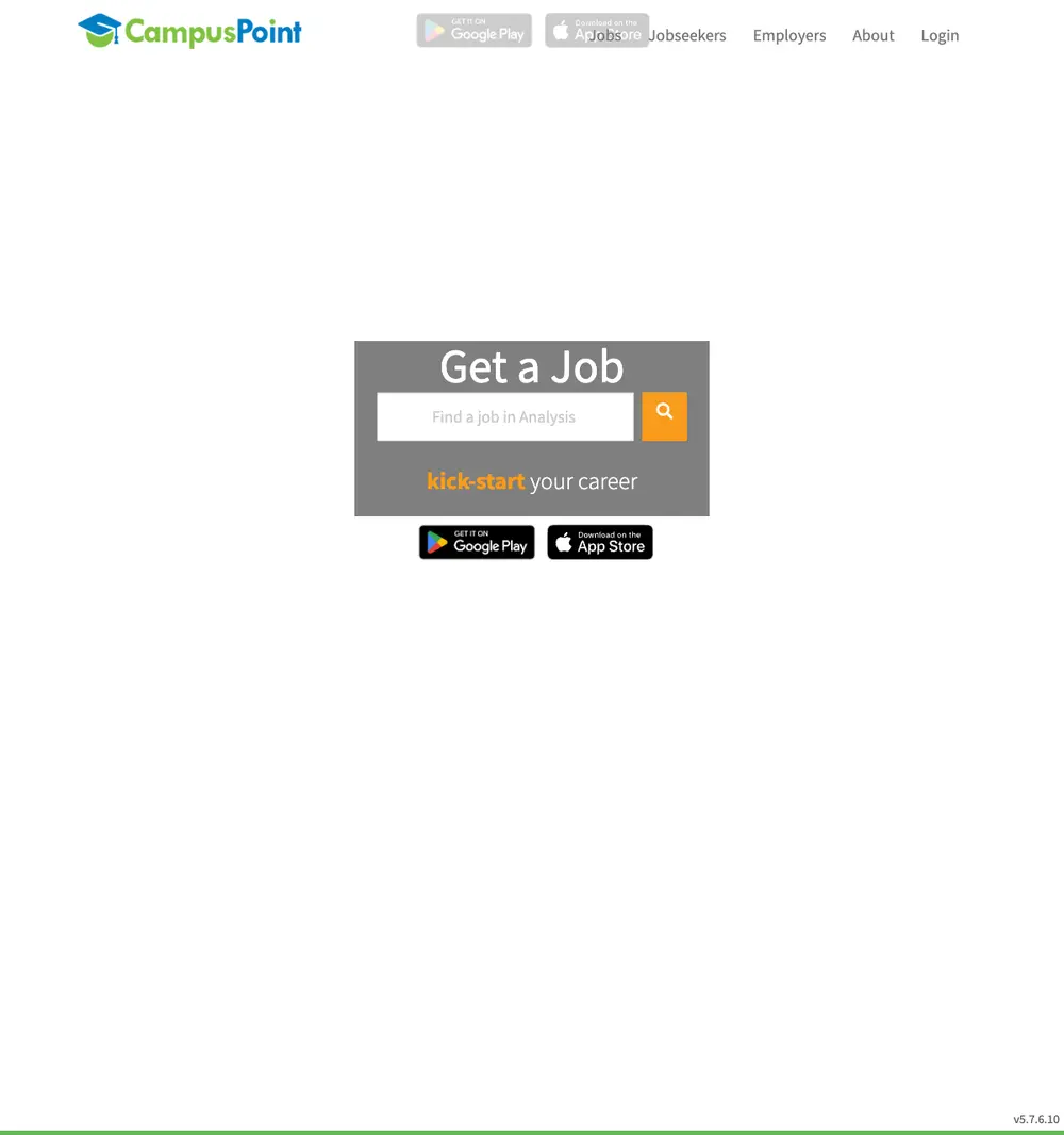 CampusPoint job board platform screenshot showing job search interface