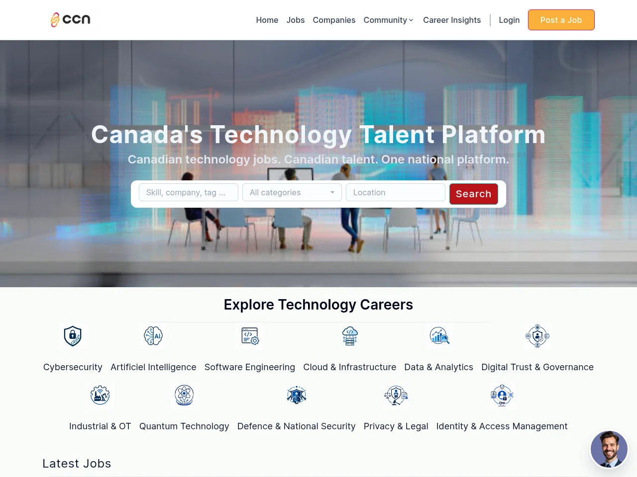 Canadian Cybersecurity Jobs screenshot Canadian Cybersecurity Jobs job board platform screenshot showing job search interface