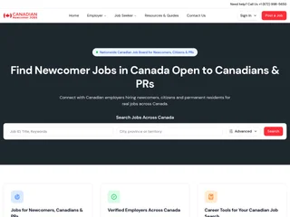 Canadian Newcomer Jobs platform preview Canadian Newcomer Jobs platform preview