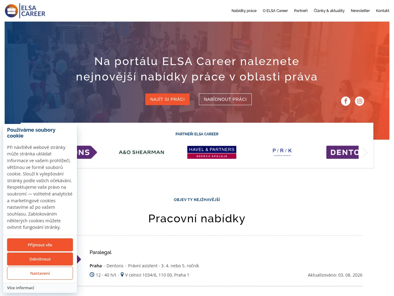 ELSA Career website screenshot