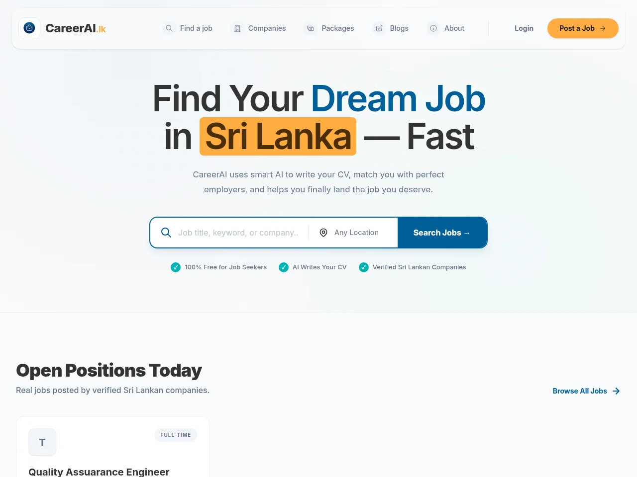CareerAI screenshot CareerAI job board platform screenshot showing job search interface