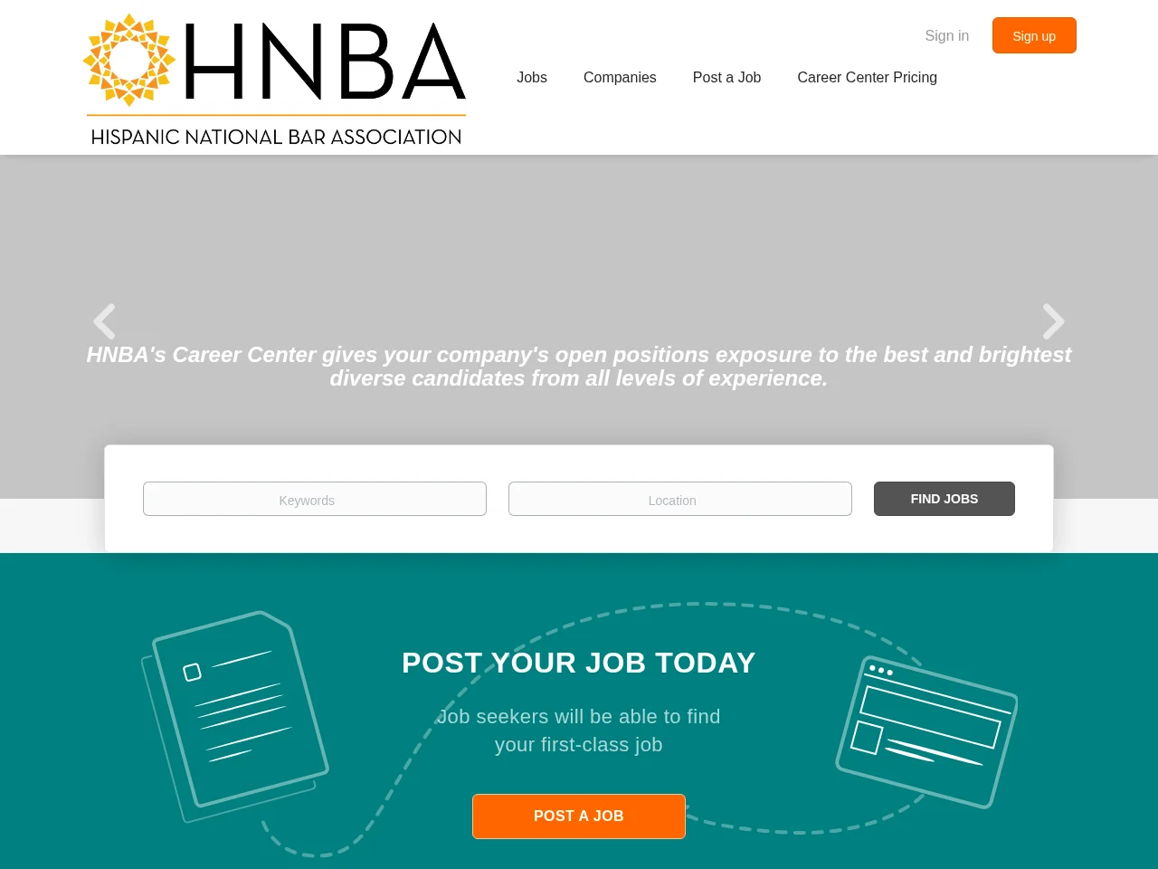 HNBA Career Center screenshot HNBA Career Center job board platform screenshot showing job search interface