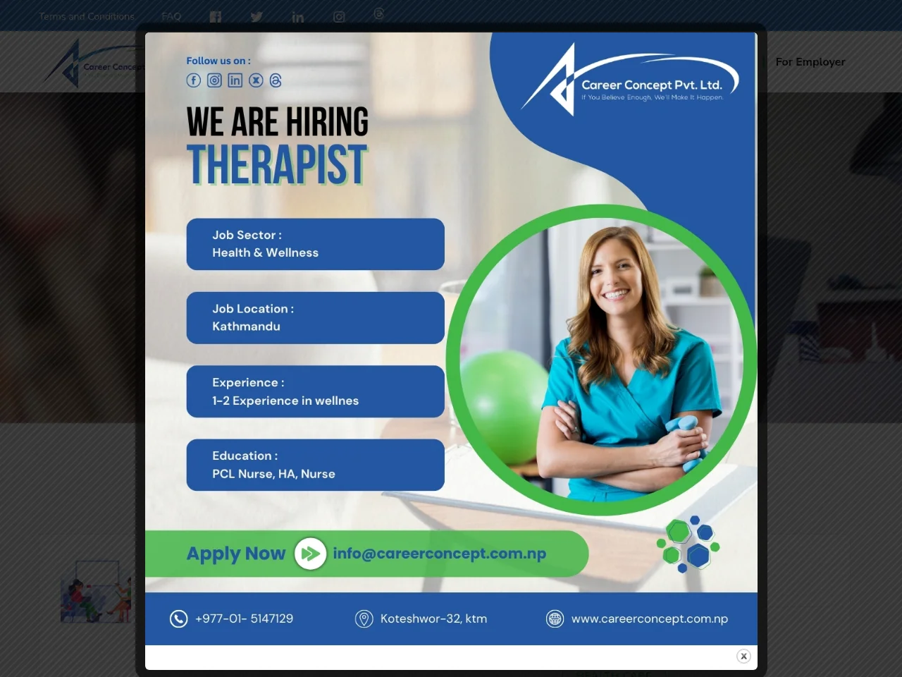 Career Concept website screenshot
