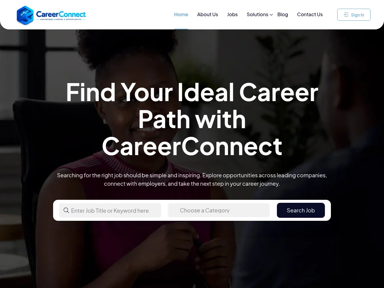 CareerConnect screenshot CareerConnect job board platform screenshot showing job search interface