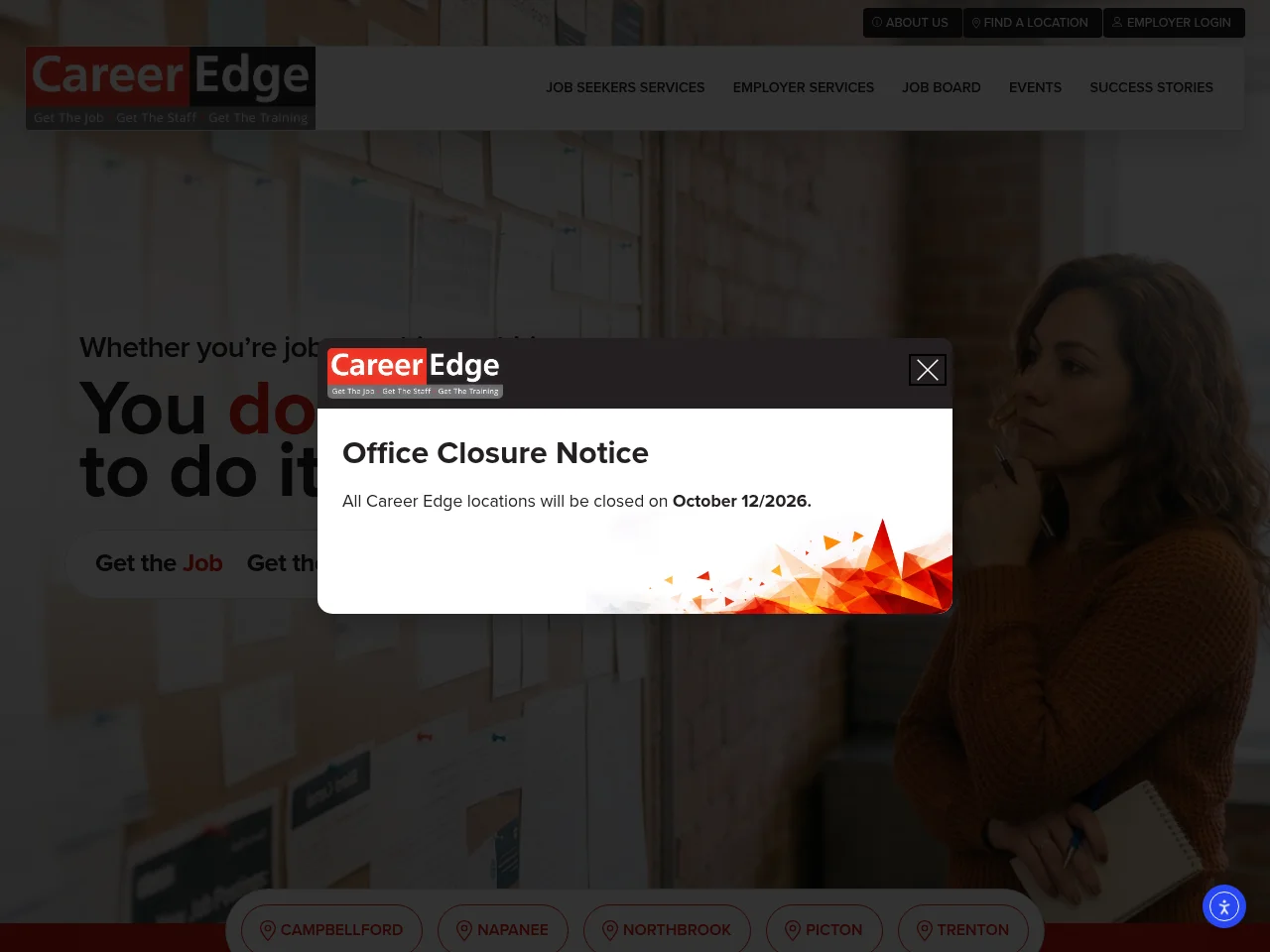 Career Edge screenshot Career Edge job board platform screenshot showing job search interface