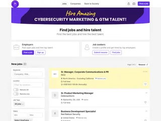 Cybersecurity Marketing Society Job Board screenshot preview Cybersecurity Marketing Society Job Board screenshot preview