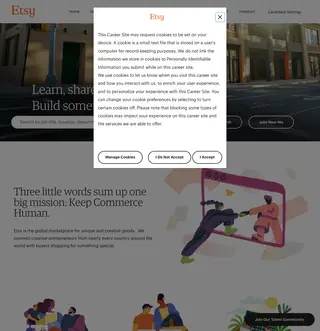 Etsy Careers platform preview