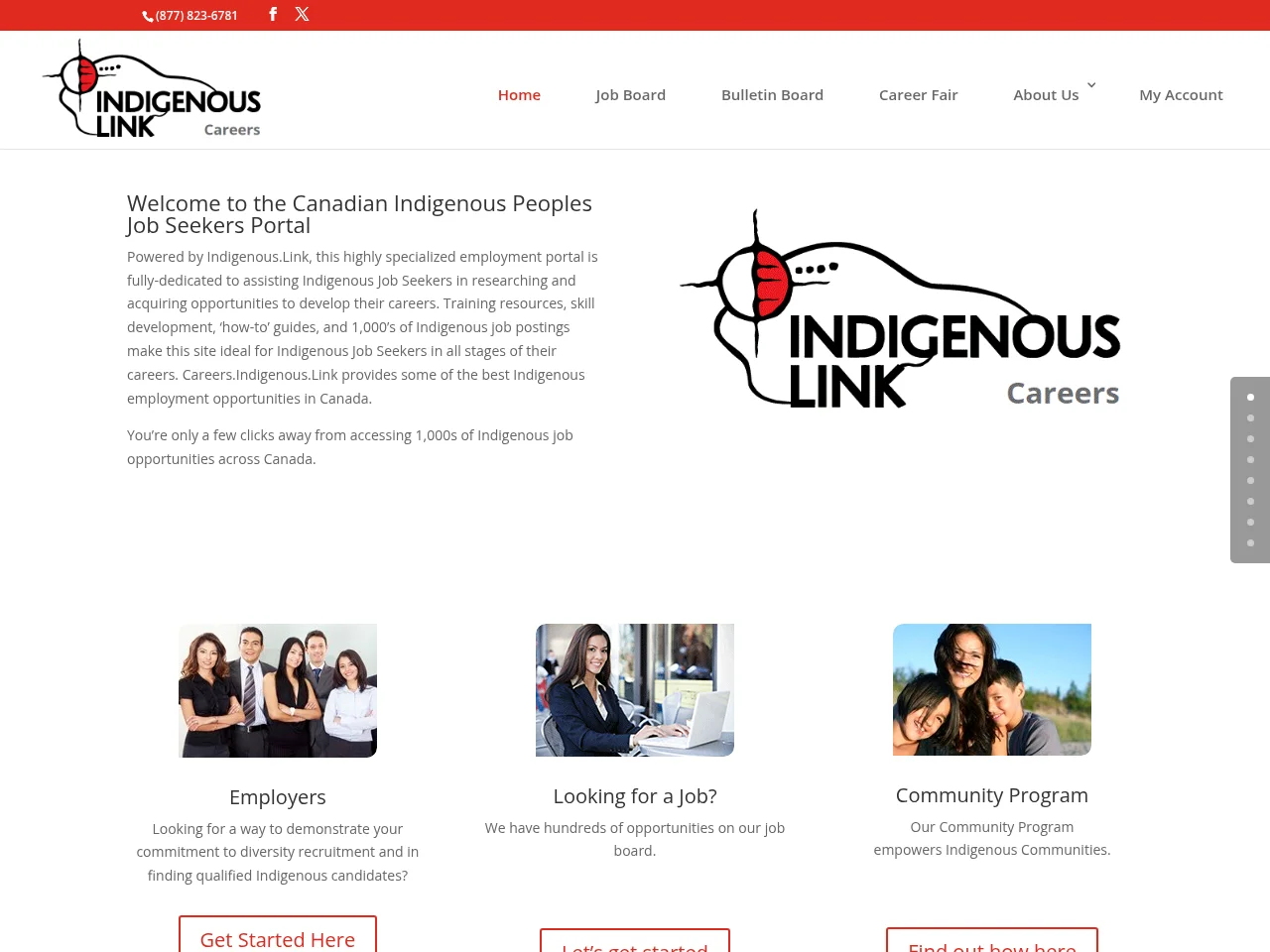 Careers.Indigenous.Link screenshot Careers.Indigenous.Link job board platform screenshot showing job search interface