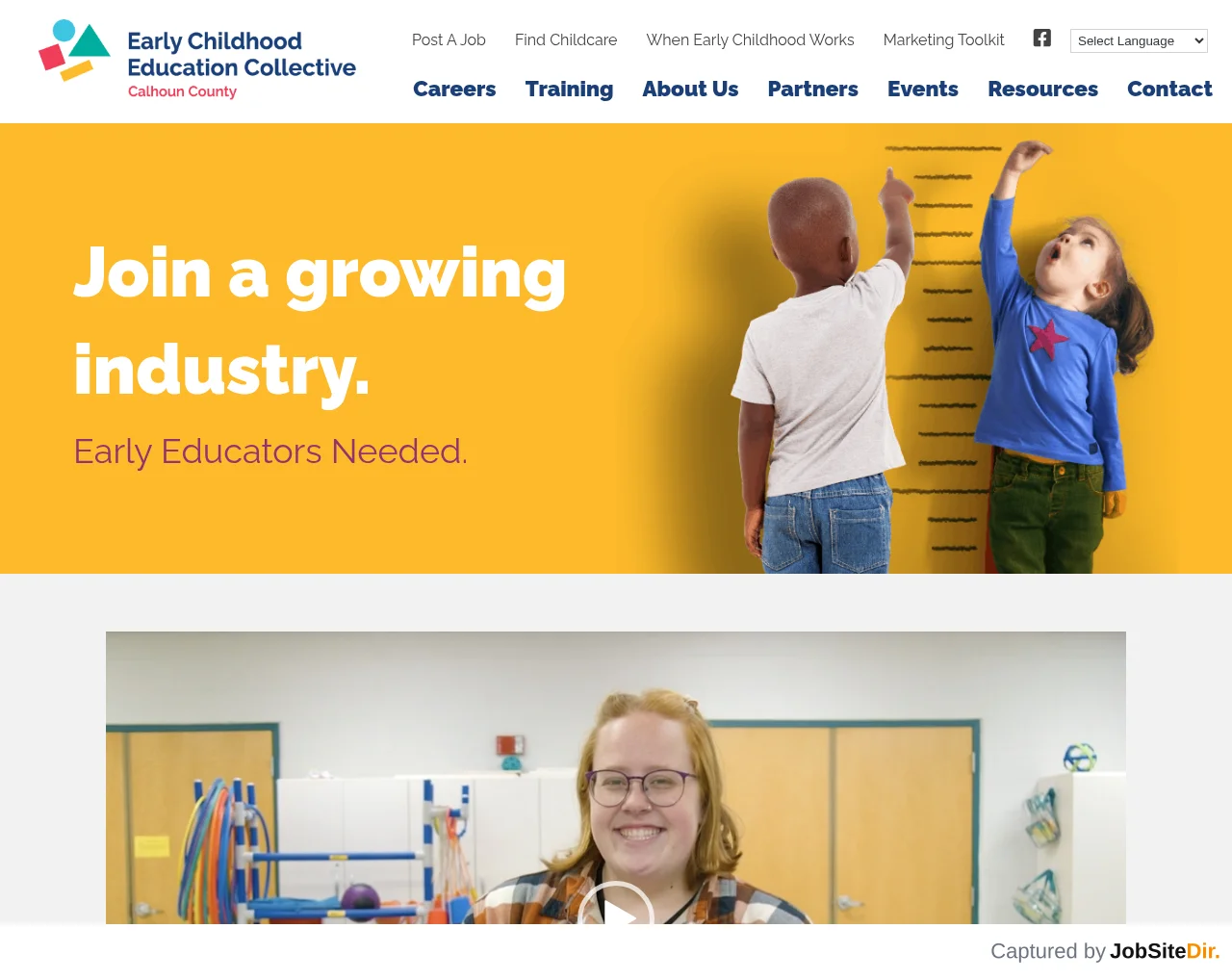 Early Childhood Education Collective of Calhoun County website screenshot