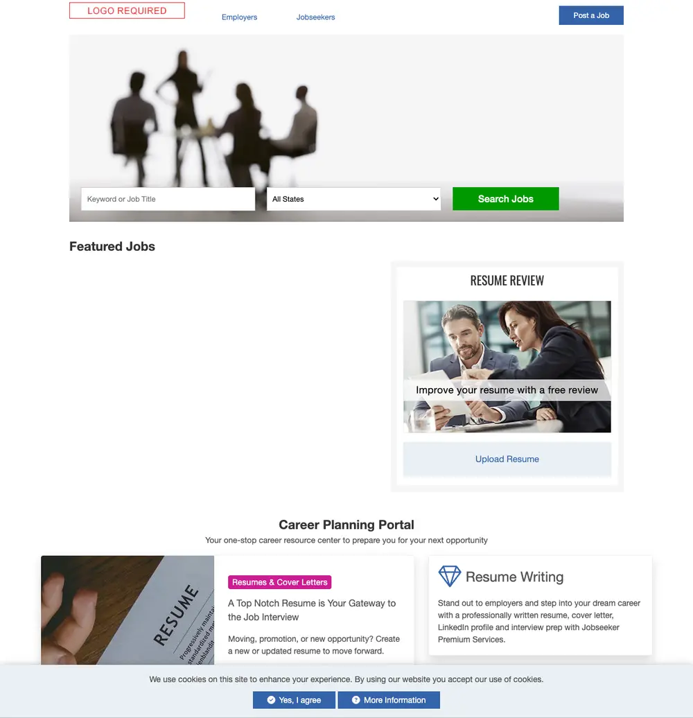 ASHS.org Career Center job board platform screenshot showing job search interface