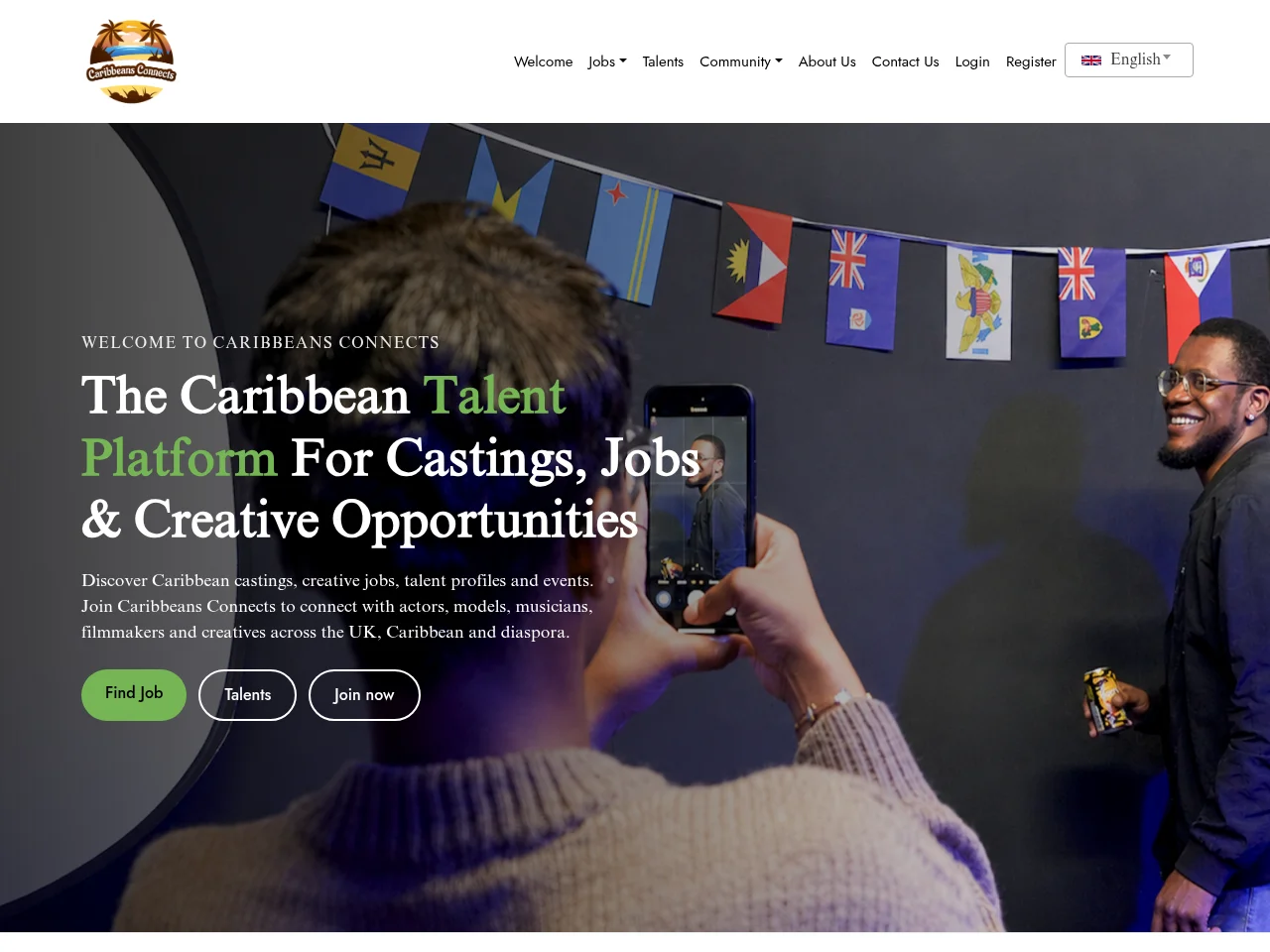 Caribbeans Connects screenshot Caribbeans Connects job board platform screenshot showing job search interface