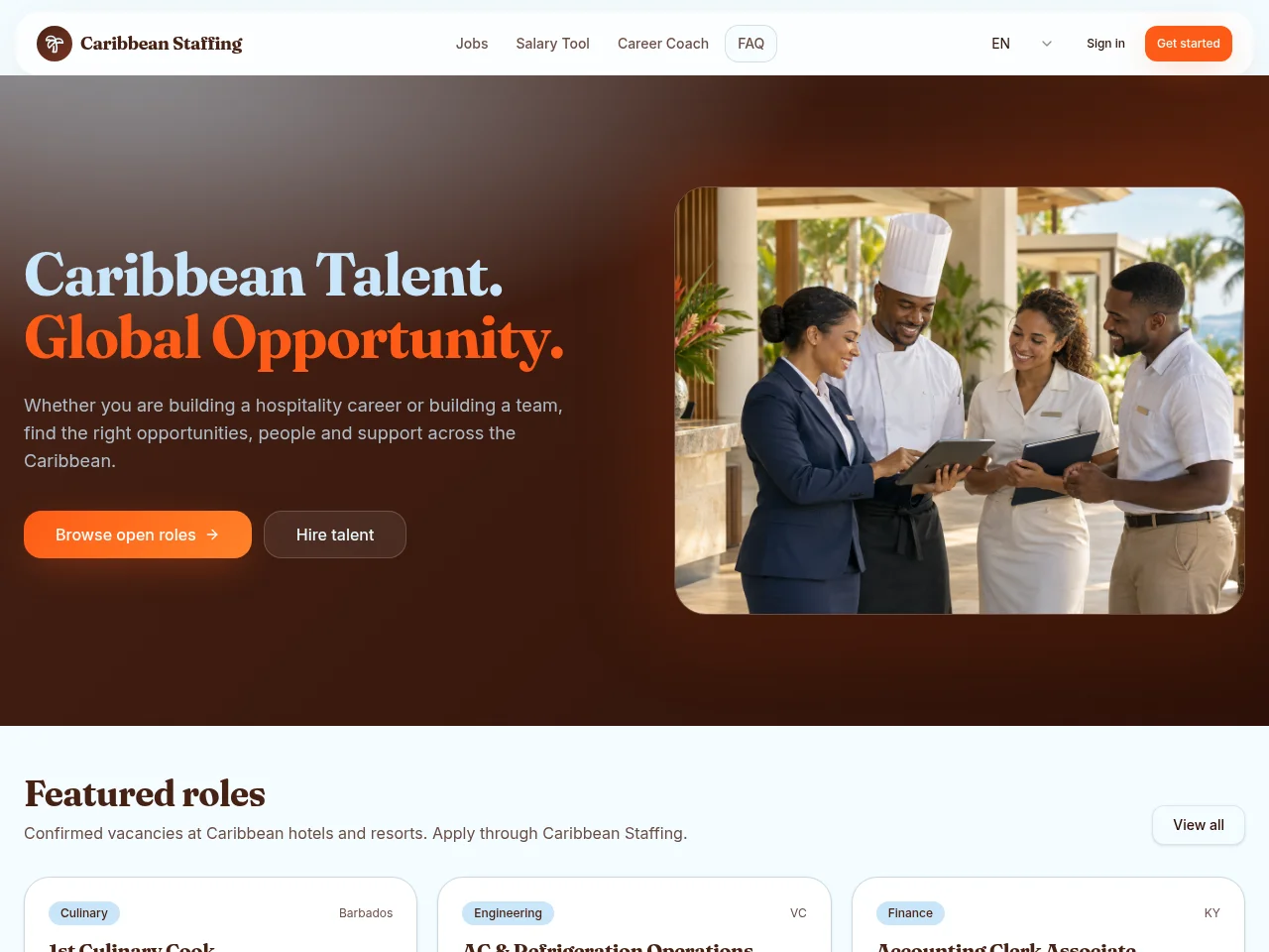 Caribbean Staffing screenshot Caribbean Staffing job board platform screenshot showing job search interface