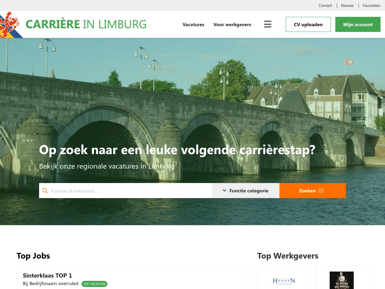 Carrière in Limburg screenshot Carrière in Limburg job board platform screenshot showing job search interface