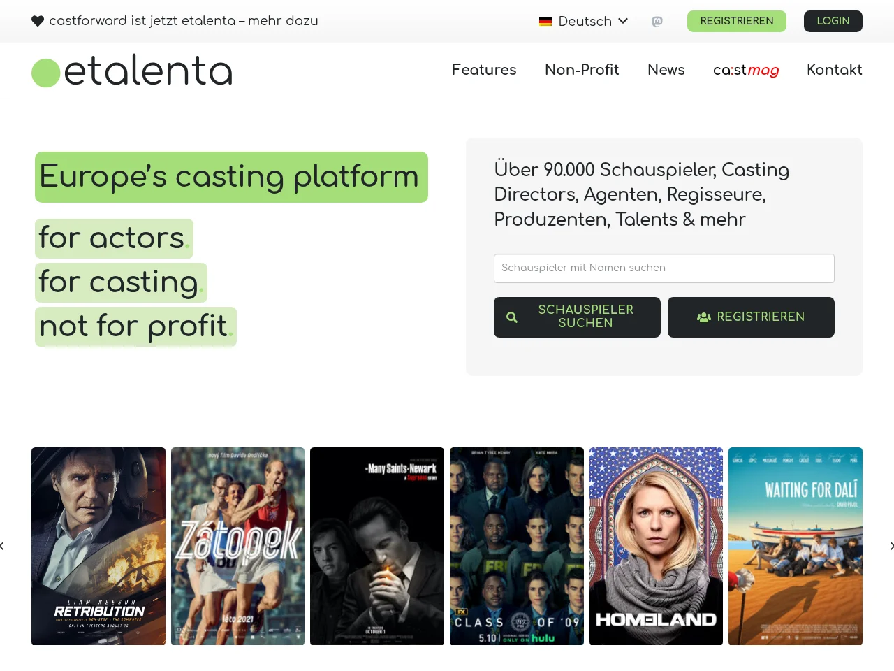 etalenta job board platform screenshot showing job search interface