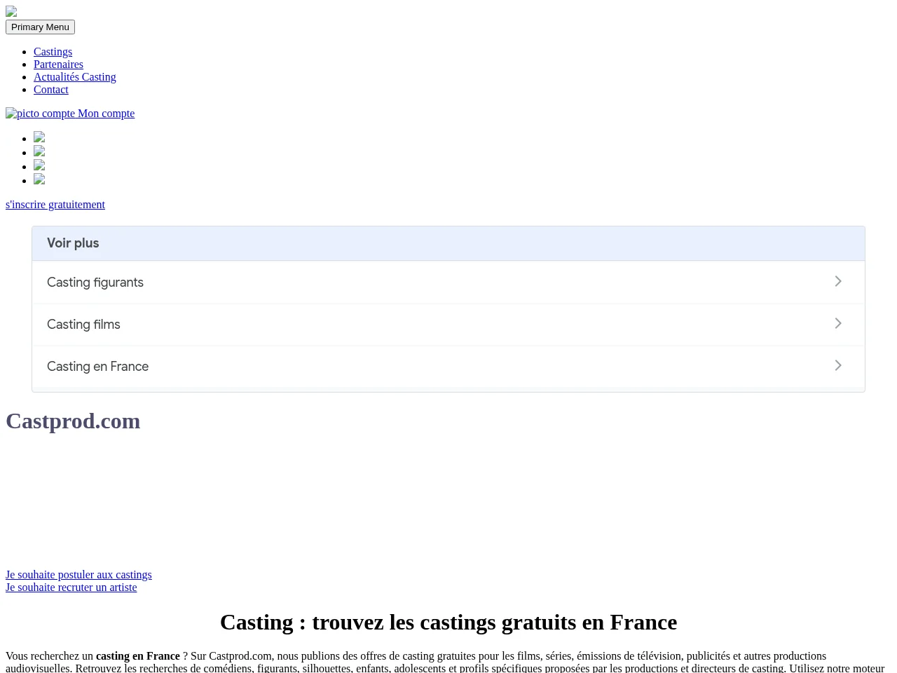 Castprod job board platform screenshot showing job search interface