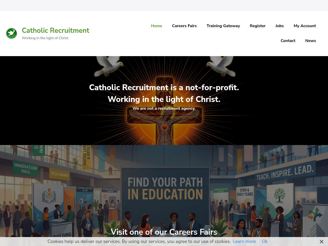 Catholic Recruitment website screenshot