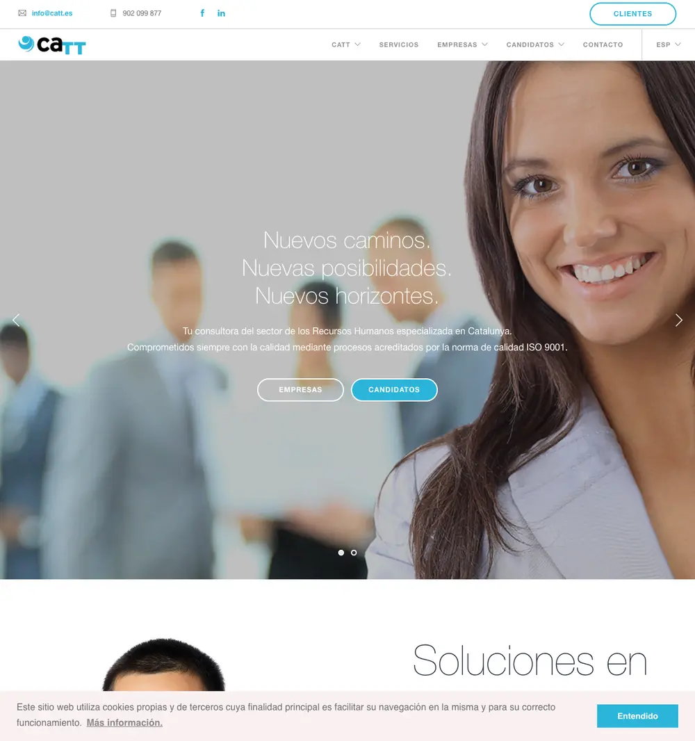 CATT Consultores job board platform screenshot showing job search interface