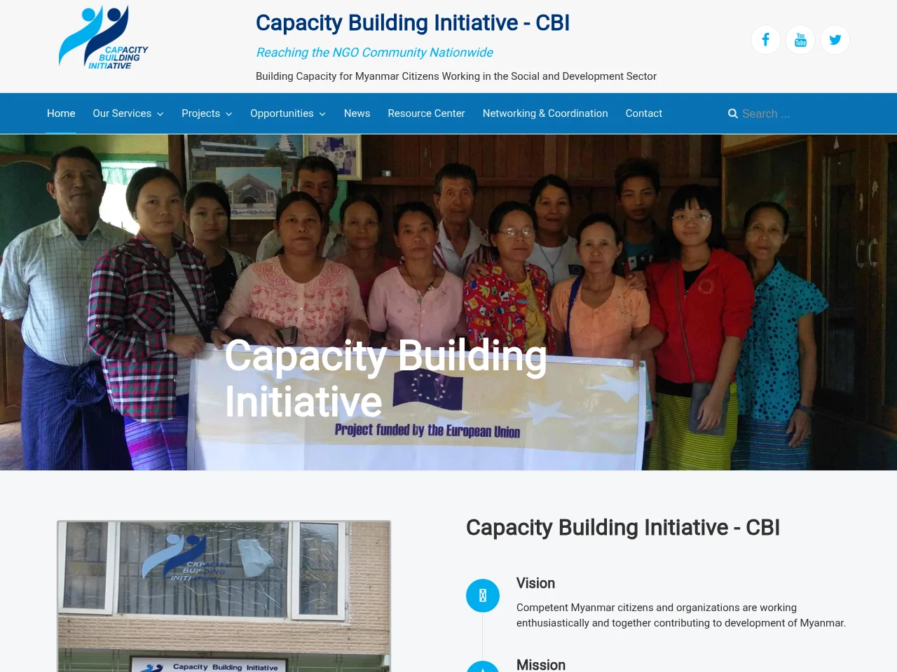 Capacity Building Initiative Myanmar website screenshot