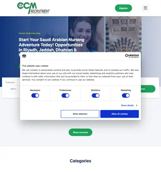 CCM Recruitment International platform preview