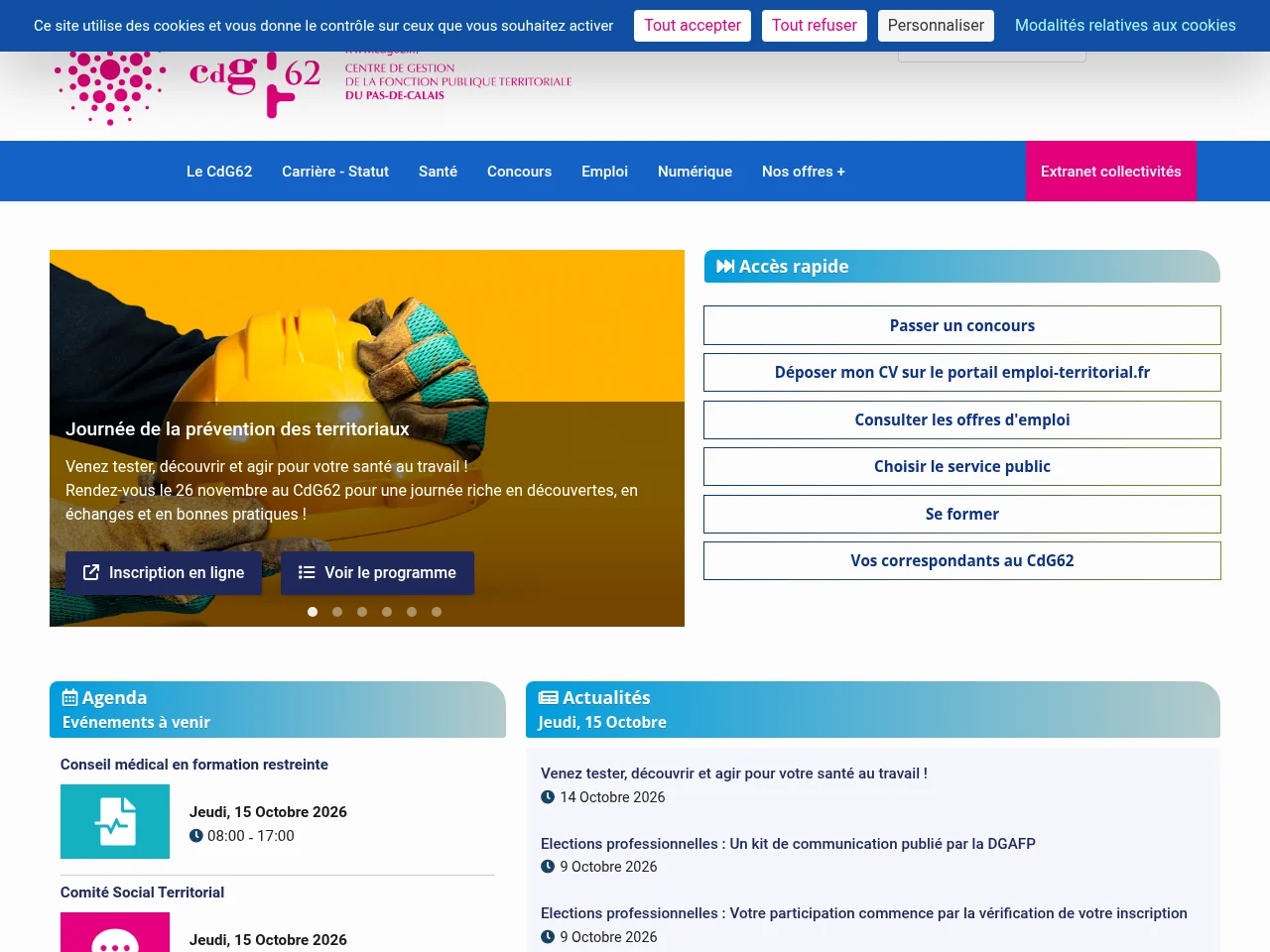 CdG62 screenshot CdG62 website screenshot