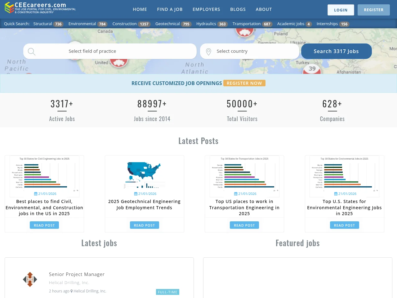 CEEcareers screenshot CEEcareers job board platform screenshot showing job search interface