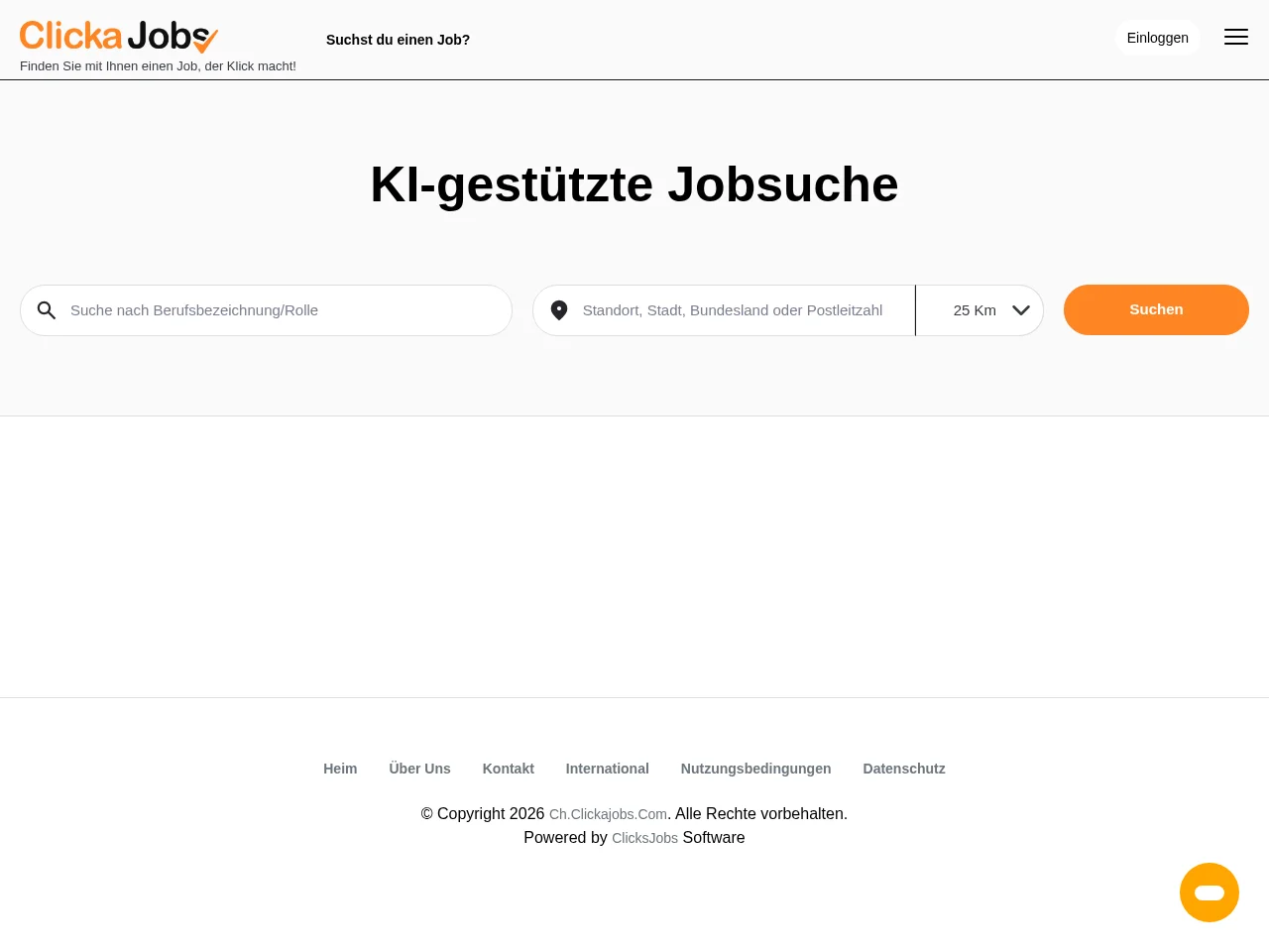 ClicksJobs job board platform screenshot showing job search interface