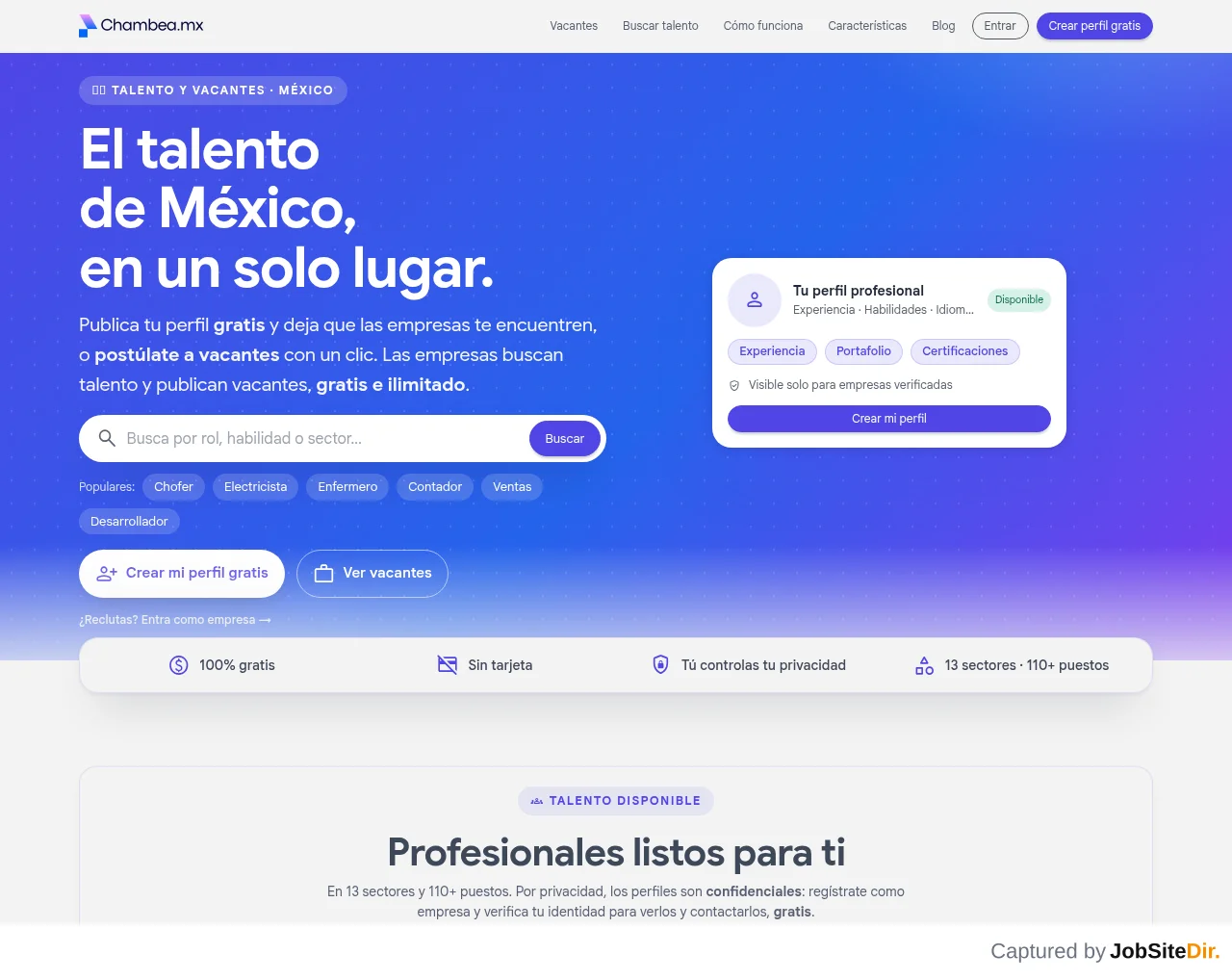 Chambea.mx screenshot Chambea.mx website screenshot